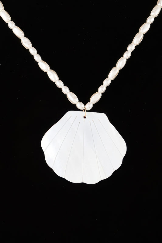 Marbled Seashell Bead Necklace - Tigbul's Variety Fashion Shop