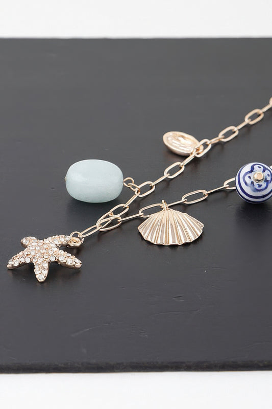 Multi Sea Charm Chain Necklace - Tigbul's Variety Fashion Shop