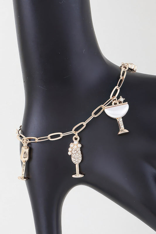 Party Drinks Charm Chain Bracelet - Tigbul's Variety Fashion Shop