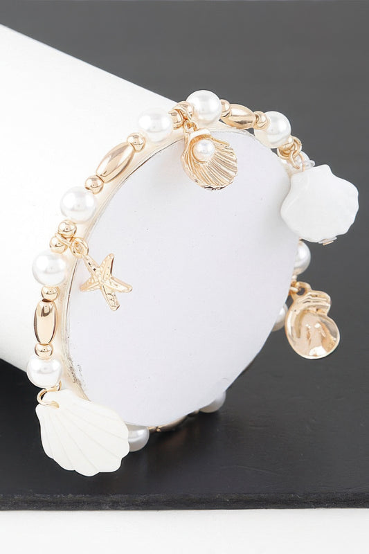 Under The Sea Pearl Charm Bracelet - Tigbul's Variety Fashion Shop