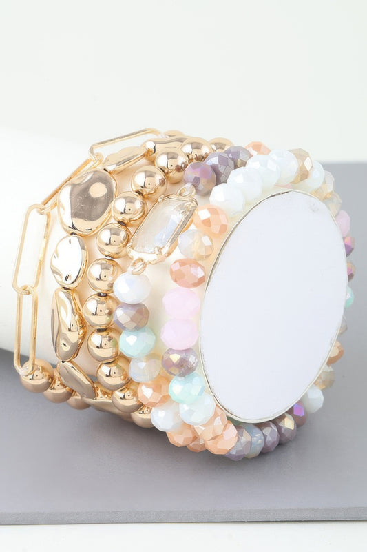 Multicolor Crystal Beaded Bracelet - Tigbul's Variety Fashion Shop