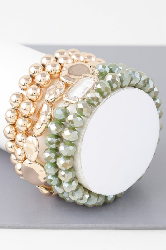 Multicolor Crystal Beaded Bracelet - Tigbul's Variety Fashion Shop