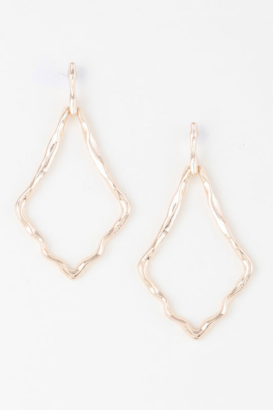 Shiny Hammered Kite Earrings - Tigbul's Variety Fashion Shop