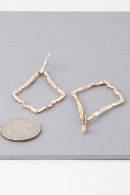 Shiny Hammered Kite Earrings - Tigbul's Variety Fashion Shop