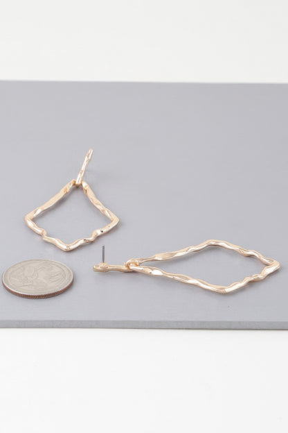 Shiny Hammered Kite Earrings - Tigbul's Variety Fashion Shop