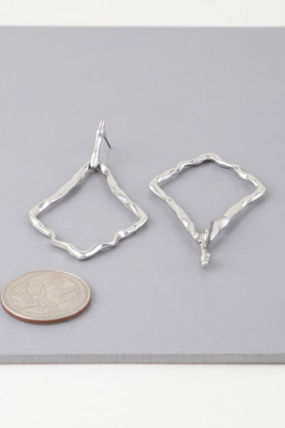 Shiny Hammered Kite Earrings - Tigbul's Variety Fashion Shop