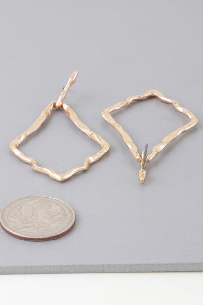 Shiny Hammered Kite Earrings - Tigbul's Variety Fashion Shop