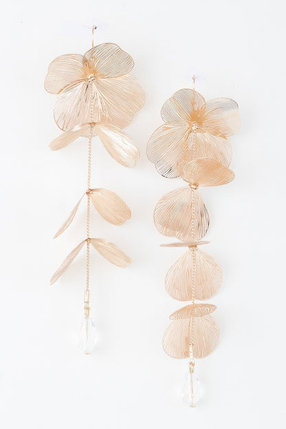 Delicate Flower Crystal Drop Earrings - Tigbul's Variety Fashion Shop