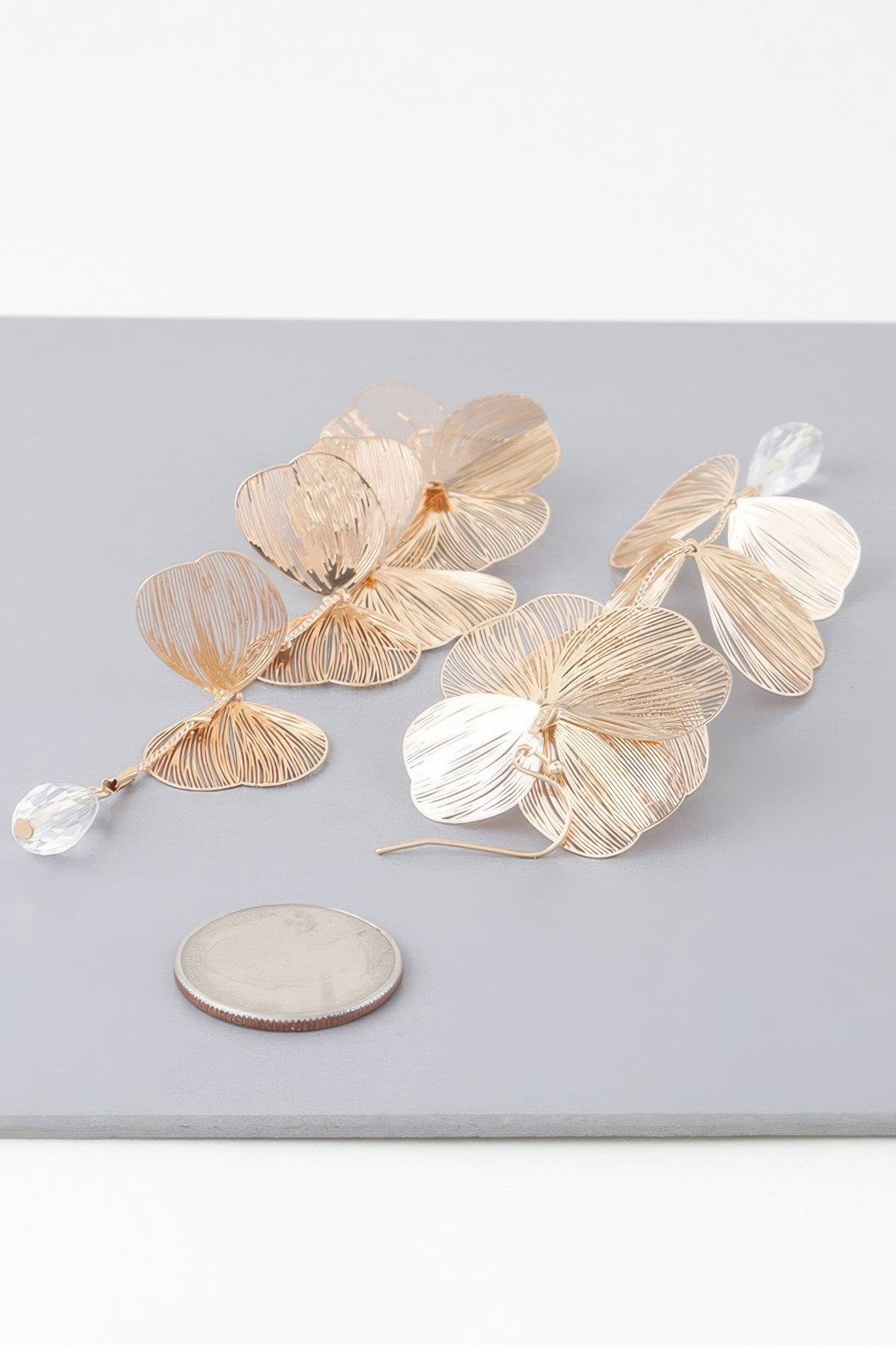 Delicate Flower Crystal Drop Earrings - Tigbul's Variety Fashion Shop