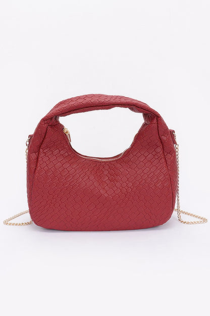 Embossed Faux Leather Hobo Bag - Tigbul's Variety Fashion Shop