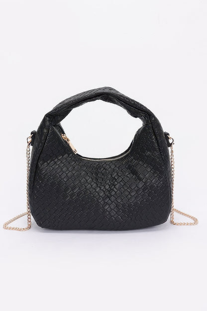 Embossed Faux Leather Hobo Bag - Tigbul's Variety Fashion Shop