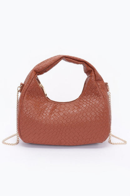 Embossed Faux Leather Hobo Bag - Tigbul's Variety Fashion Shop