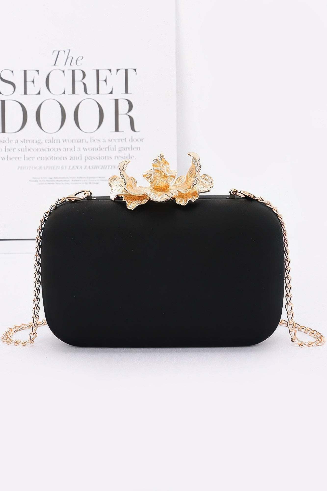 Big Metal Flower Satin Case Bag - Tigbul's Variety Fashion Shop