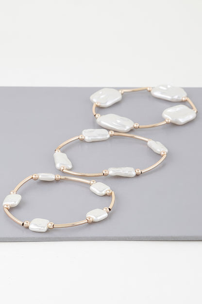 Multi Abstract Pearl Stone Tube Bracelet - Tigbul's Variety Fashion Shop