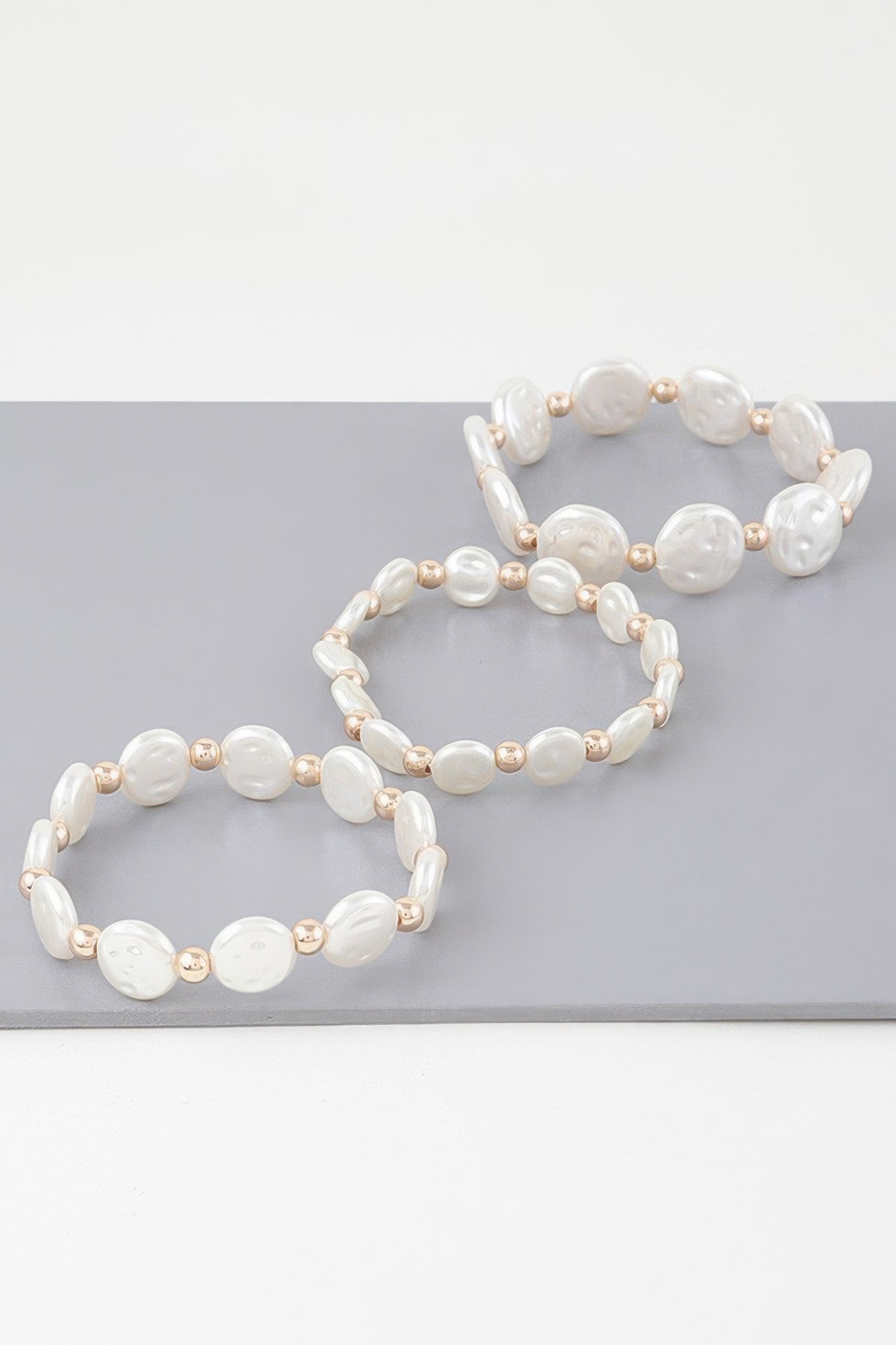 Triple Pearl Stone Beaded Bracelet - Tigbul's Variety Fashion Shop