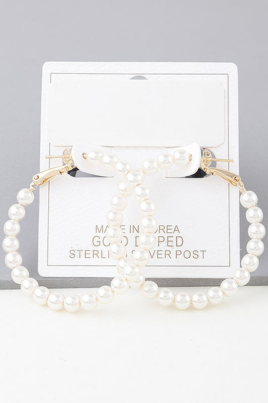 Multi Pearl Hoop Earrings - Tigbul's Variety Fashion Shop