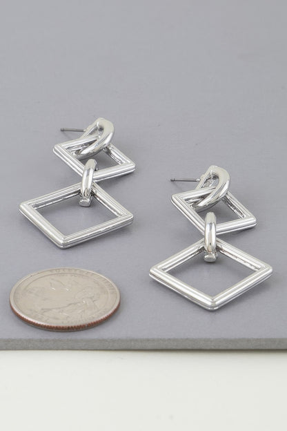 Diamond Chain Drop Earrings - Tigbul's Variety Fashion Shop