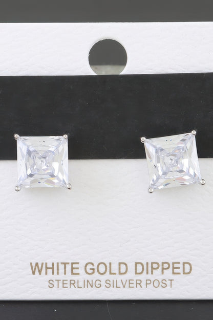 Silver Cubic Zirconia Rhinestone Earrings - Tigbul's Variety Fashion Shop