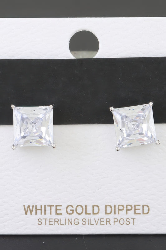 Silver Cubic Zirconia Rhinestone Earrings - Tigbul's Variety Fashion Shop