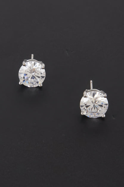 Silver Cubic Zirconia Rhinestone Earrings - Tigbul's Variety Fashion Shop