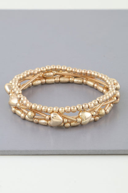 Multi Heart Coil Beaded Bracelet - Tigbul's Variety Fashion Shop