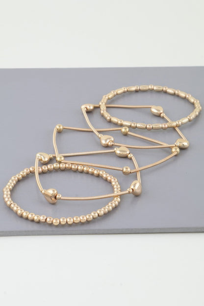 Multi Heart Coil Beaded Bracelet - Tigbul's Variety Fashion Shop