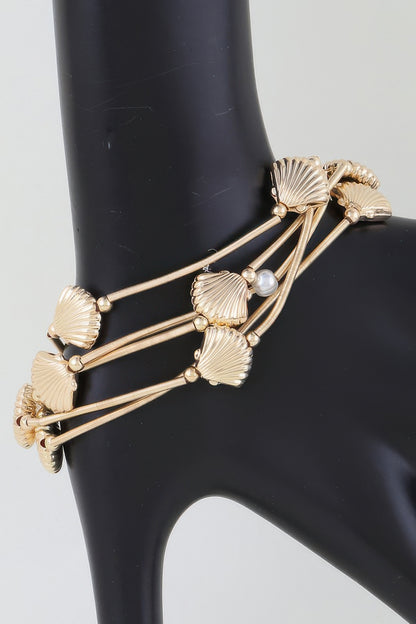 Multi Seashell Coil Bracelet - Tigbul's Variety Fashion Shop