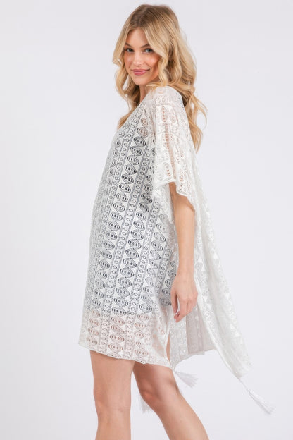 Crochet Lace Tassel Cover Up - Tigbul's Variety Fashion Shop