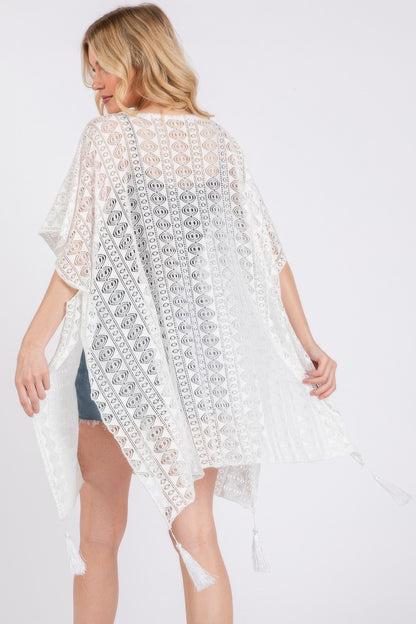 Crochet Lace Tassel Cover Up - Tigbul's Variety Fashion Shop
