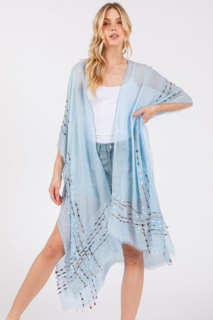 Colored Stitch Kimono - Tigbul's Variety Fashion Shop