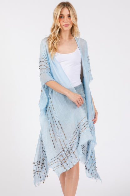 Colored Stitch Kimono - Tigbul's Variety Fashion Shop