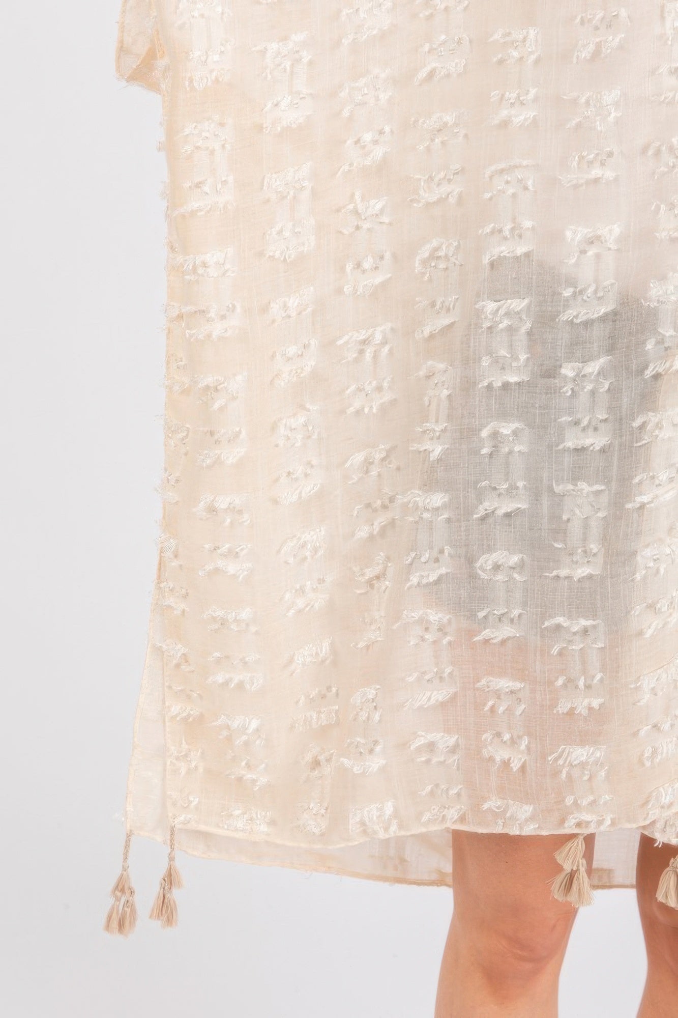 Distressed Pattern Tassel Kimono - Tigbul's Variety Fashion Shop