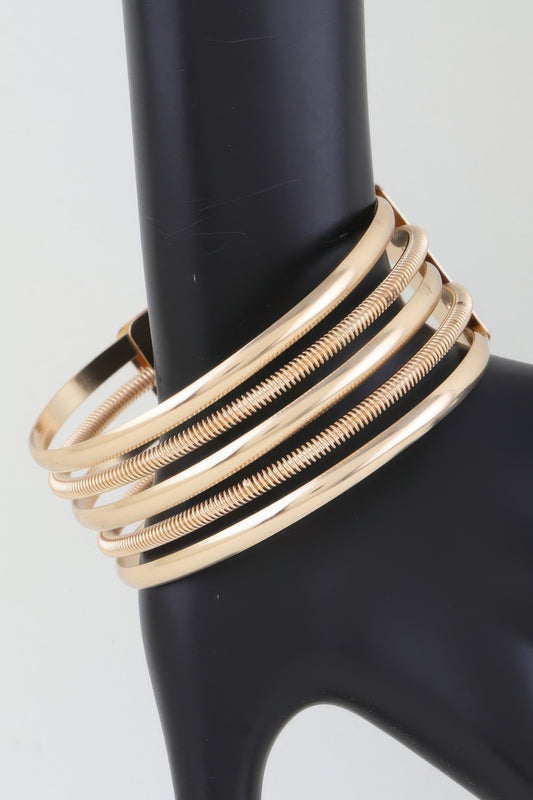 Multi Twisted Open Cuff Bracelet - Tigbul's Variety Fashion Shop