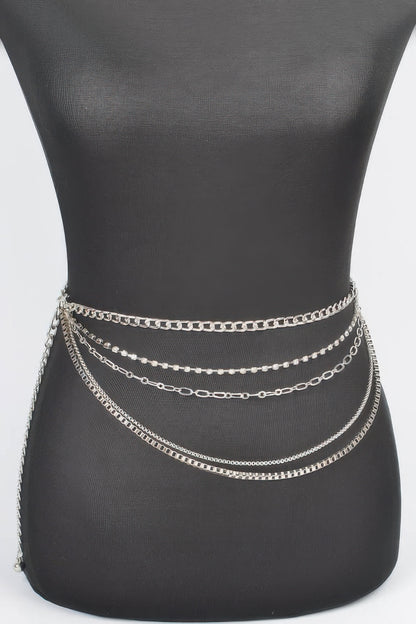 Multi Layered Metal Chain Belt - Tigbul's Variety Fashion Shop