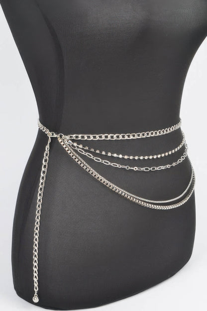 Multi Layered Metal Chain Belt - Tigbul's Variety Fashion Shop