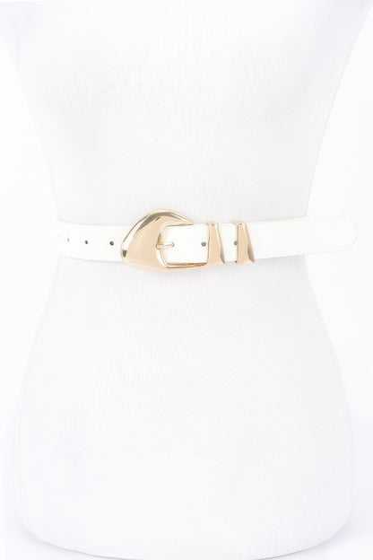 Faux Leather Multi Metal Buckle Belt - Tigbul's Variety Fashion Shop