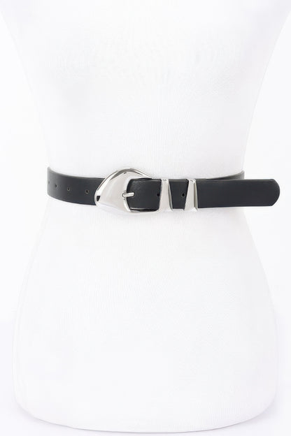 Faux Leather Multi Metal Buckle Belt - Tigbul's Variety Fashion Shop
