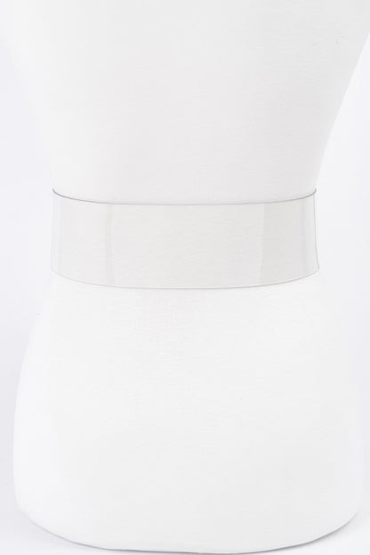 Rectangle Metal Buckle Clear Belt - Tigbul's Variety Fashion Shop