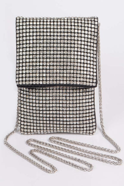 Rhinestone Rectangular Clutch - Tigbul's Variety Fashion Shop