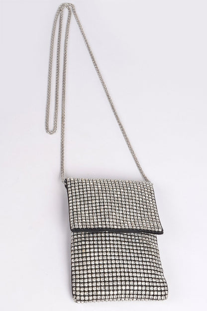 Rhinestone Rectangular Clutch - Tigbul's Variety Fashion Shop