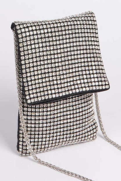 Rhinestone Rectangular Clutch - Tigbul's Variety Fashion Shop