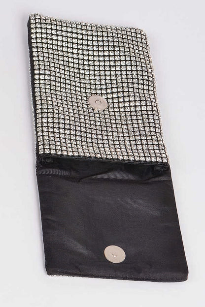 Rhinestone Rectangular Clutch - Tigbul's Variety Fashion Shop