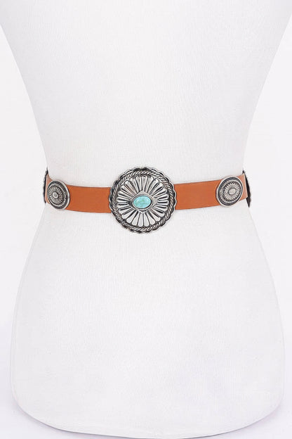 Multi Metal Vintage Pu Belt - Tigbul's Variety Fashion Shop