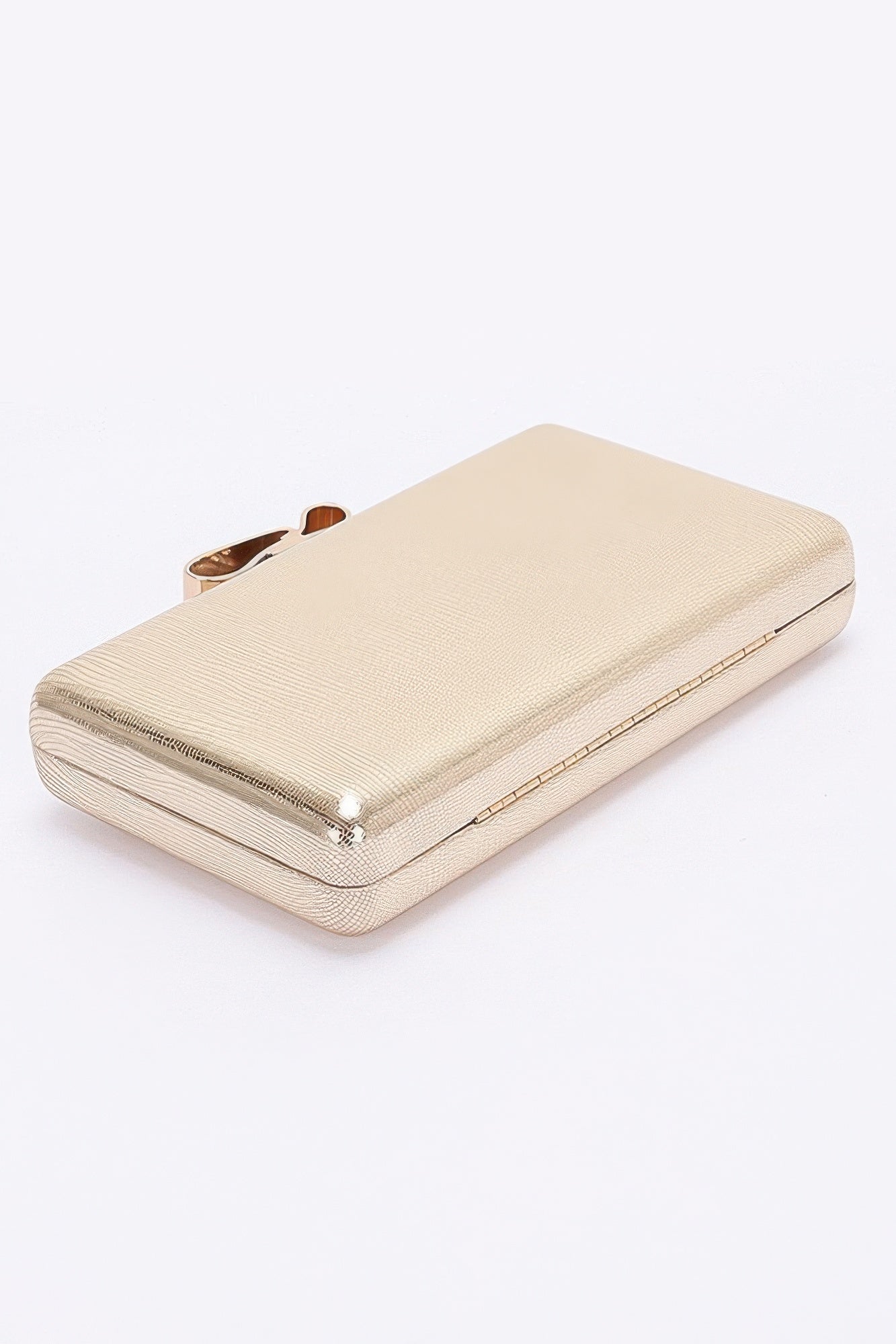 Metal Ribbon Top Case Clutch - Tigbul's Variety Fashion Shop
