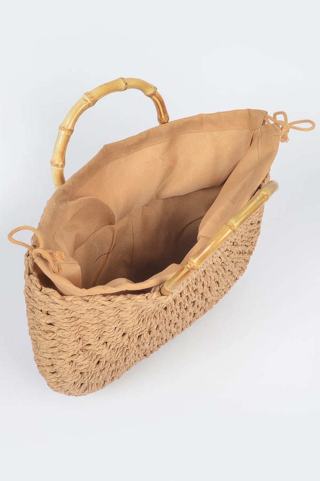 Khaki Braided Summer Clutch Tote Bag - Tigbul's Variety Fashion Shop