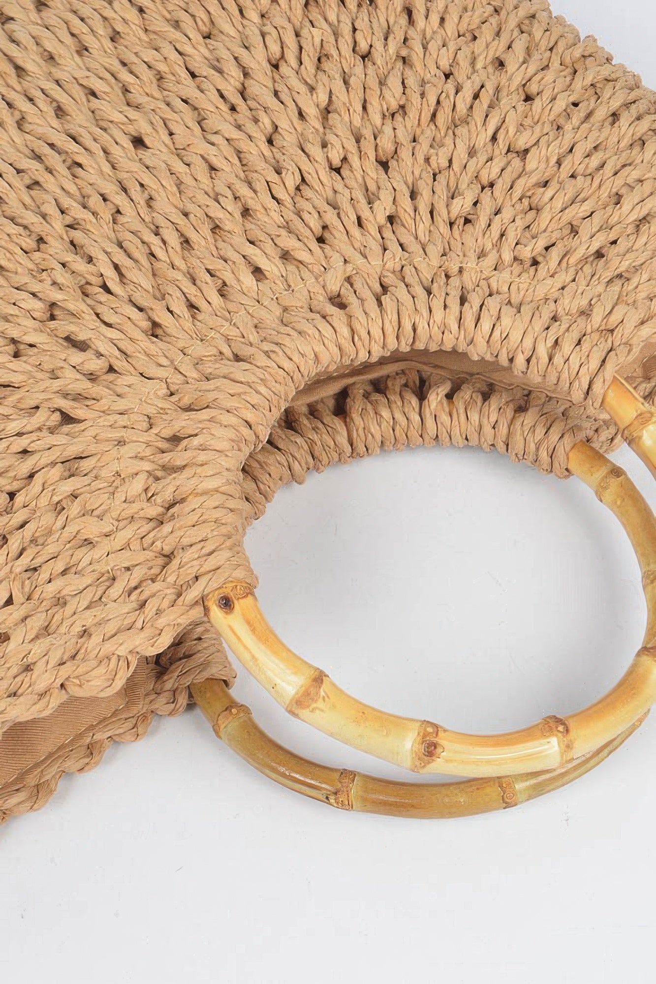 Khaki Braided Summer Clutch Tote Bag - Tigbul's Variety Fashion Shop