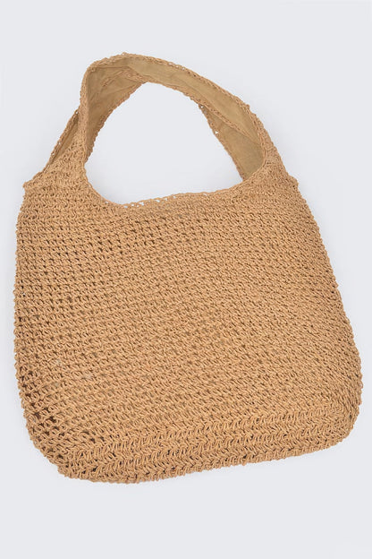 Faux Straw Hobo Bag - Tigbul's Variety Fashion Shop