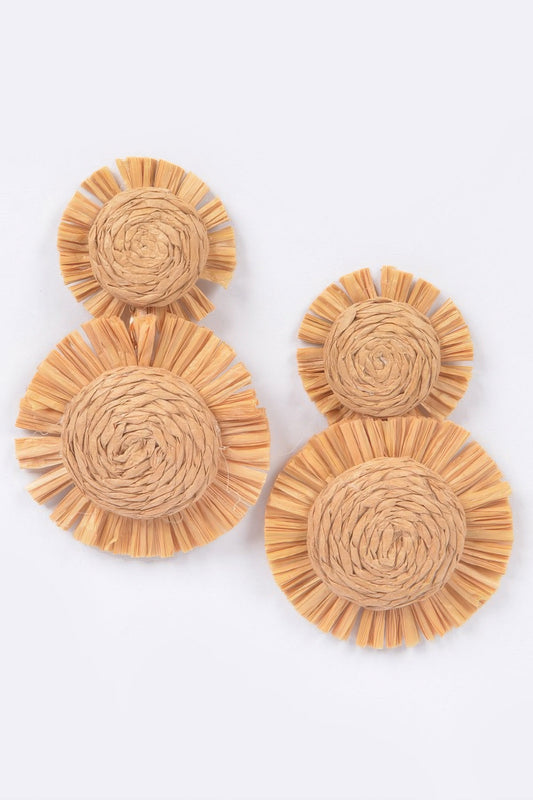 Faux Straw Dangling Earrings - Tigbul's Variety Fashion Shop