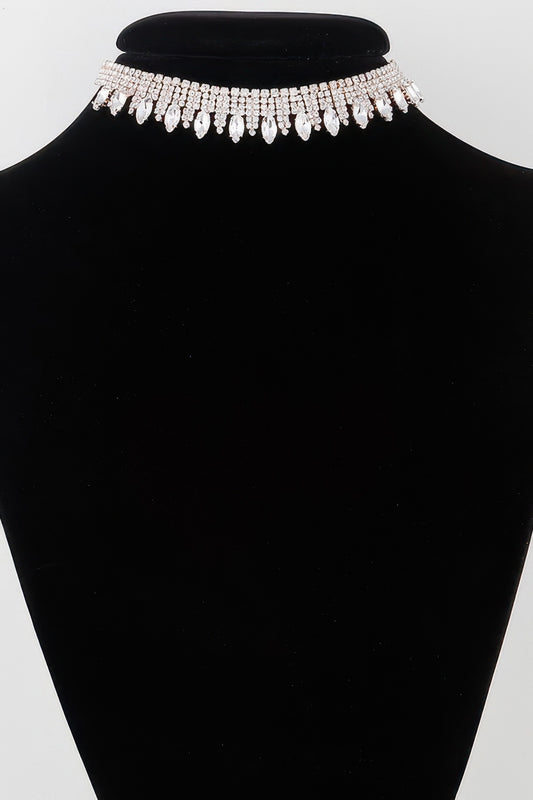 Luxury Rhinestone Drop Choker Necklace - Tigbul's Variety Fashion Shop