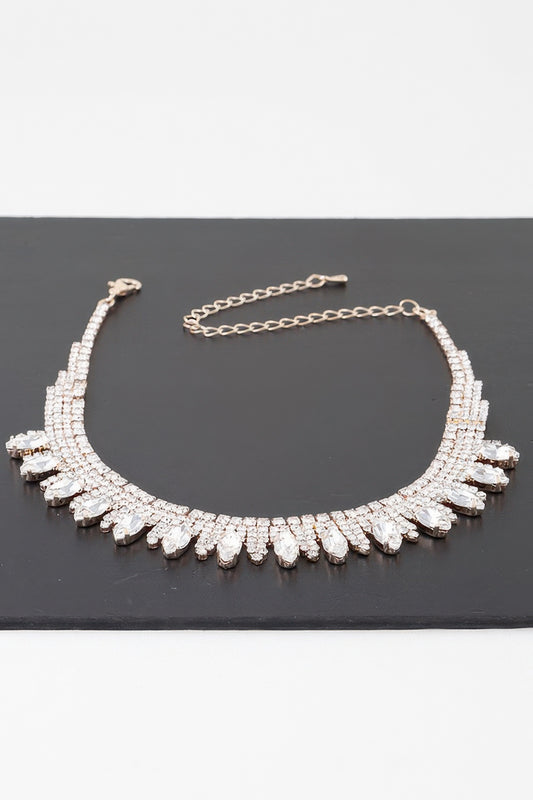 Luxury Rhinestone Drop Choker Necklace - Tigbul's Variety Fashion Shop